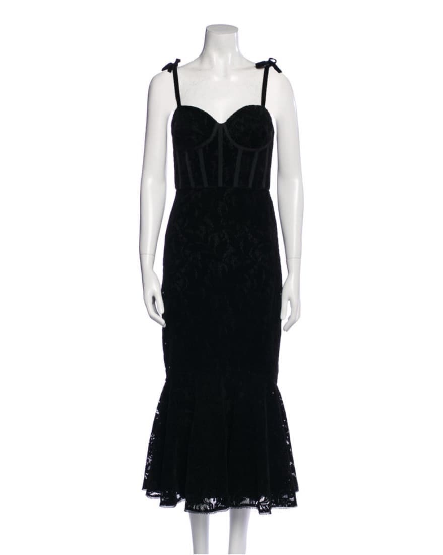 ML Monique Lhuillier Velvet Ruffle Hem - Image 3