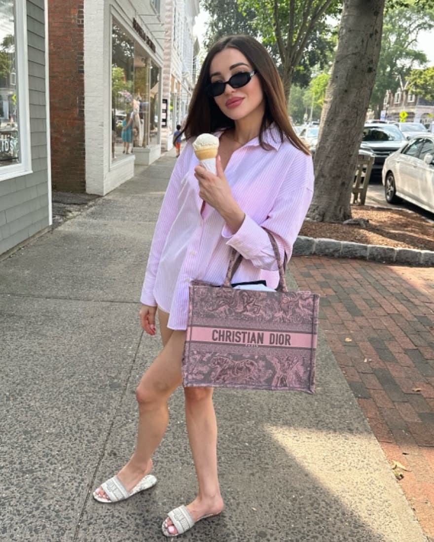 CHRISTIAN DIOR Pink/Grey Toile De Jouy S by Christian Dior | Pickle
