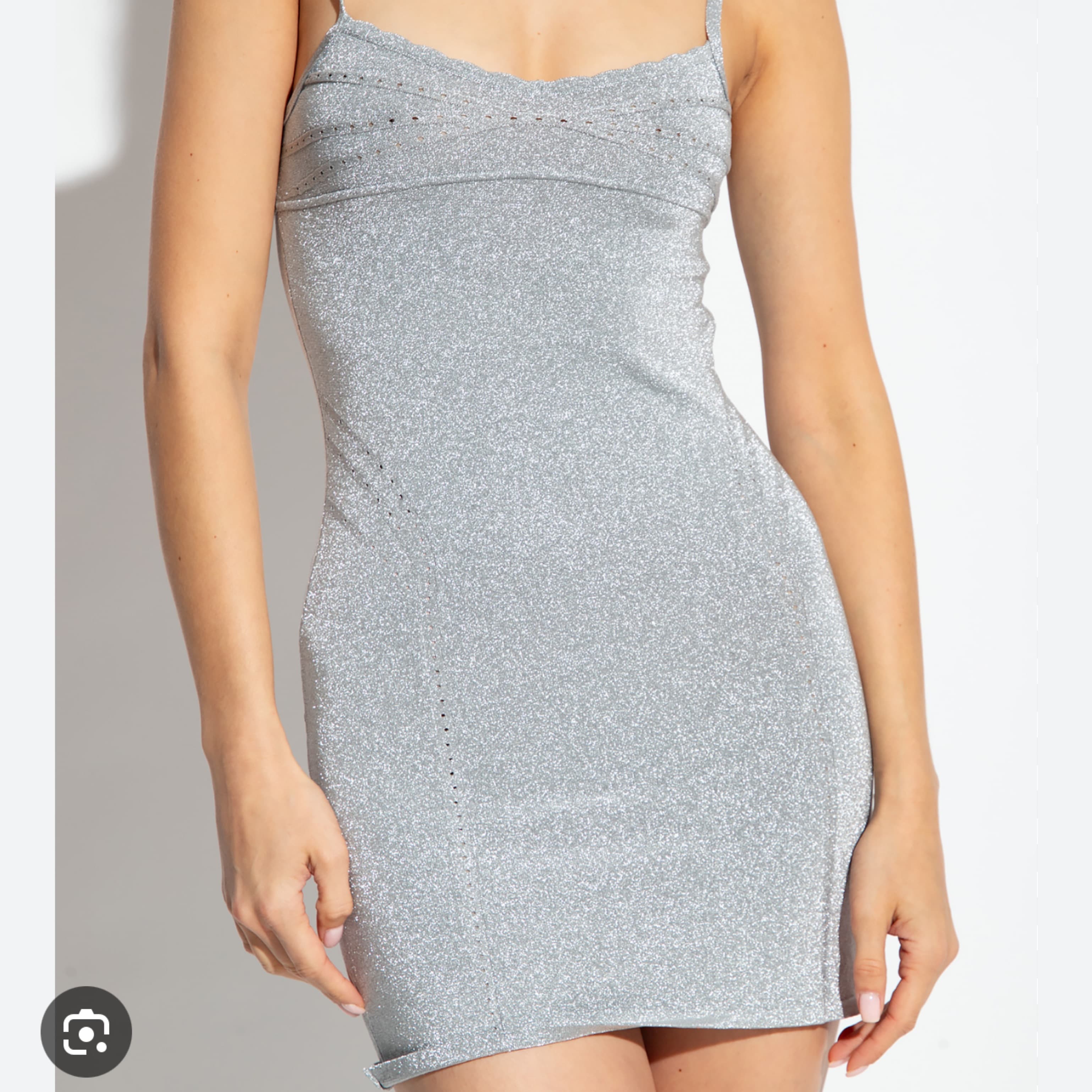 Jacquemus Mini Dress Silver Sparkle - Image 1