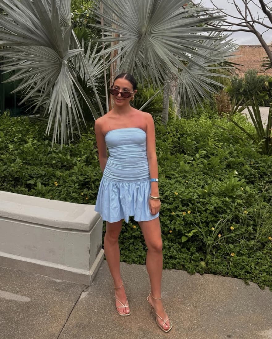 Blue Drop Waist Dress - Image 3