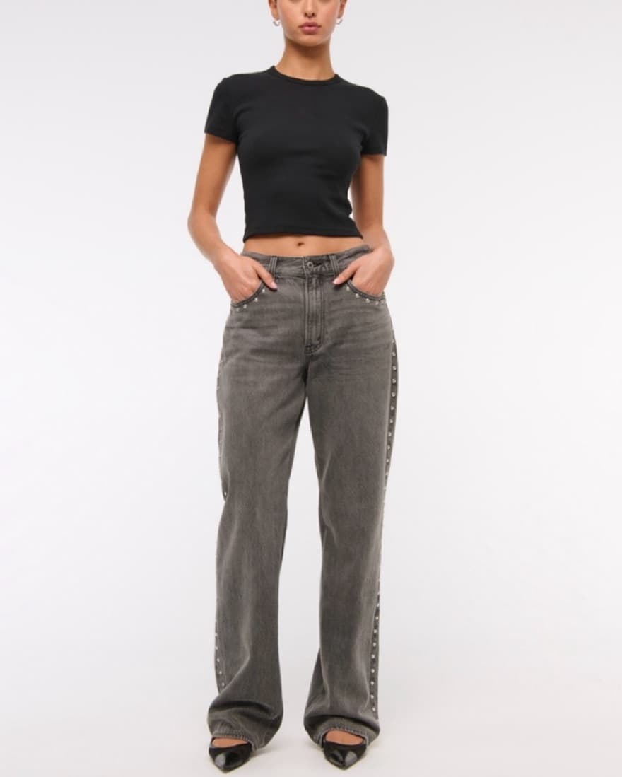 Gray Studded Jeans - Image 1