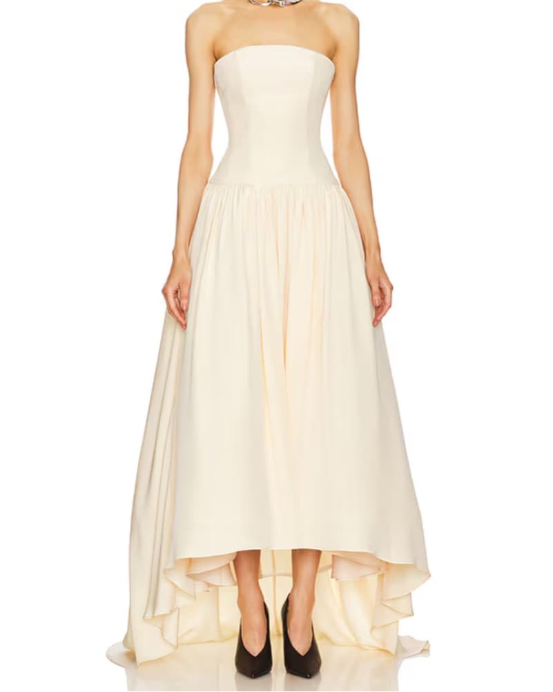 Helsa Ivory Strapless Gown - Image 2