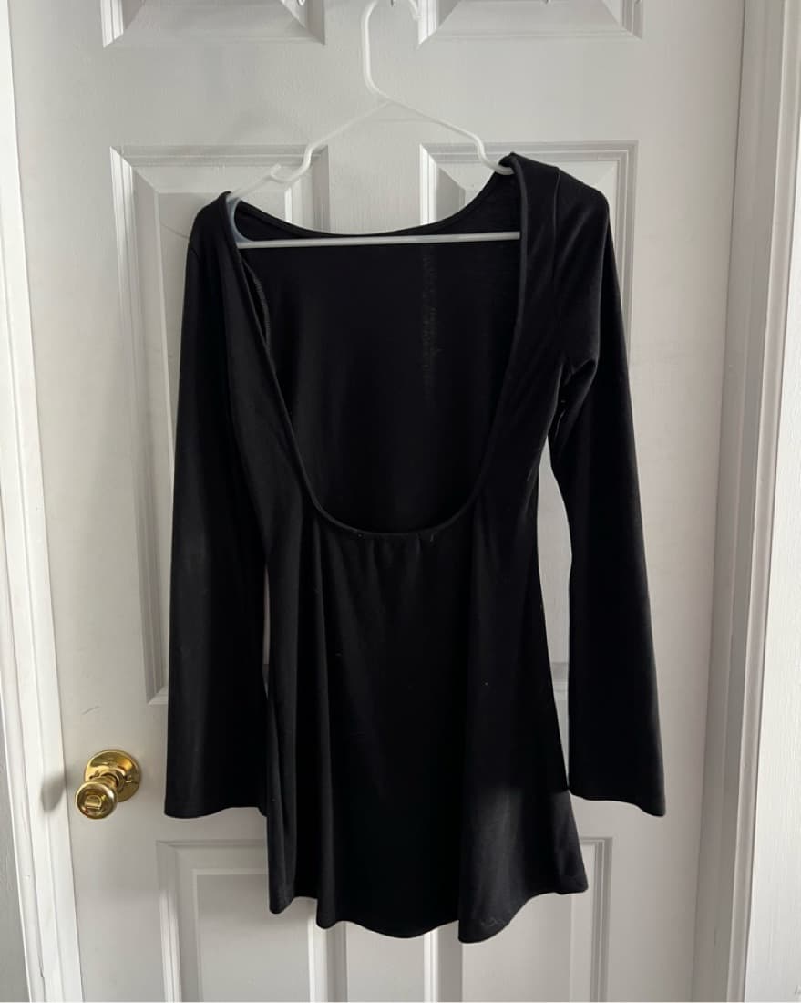 Black Low-back Mini Free People Dress - Image 3