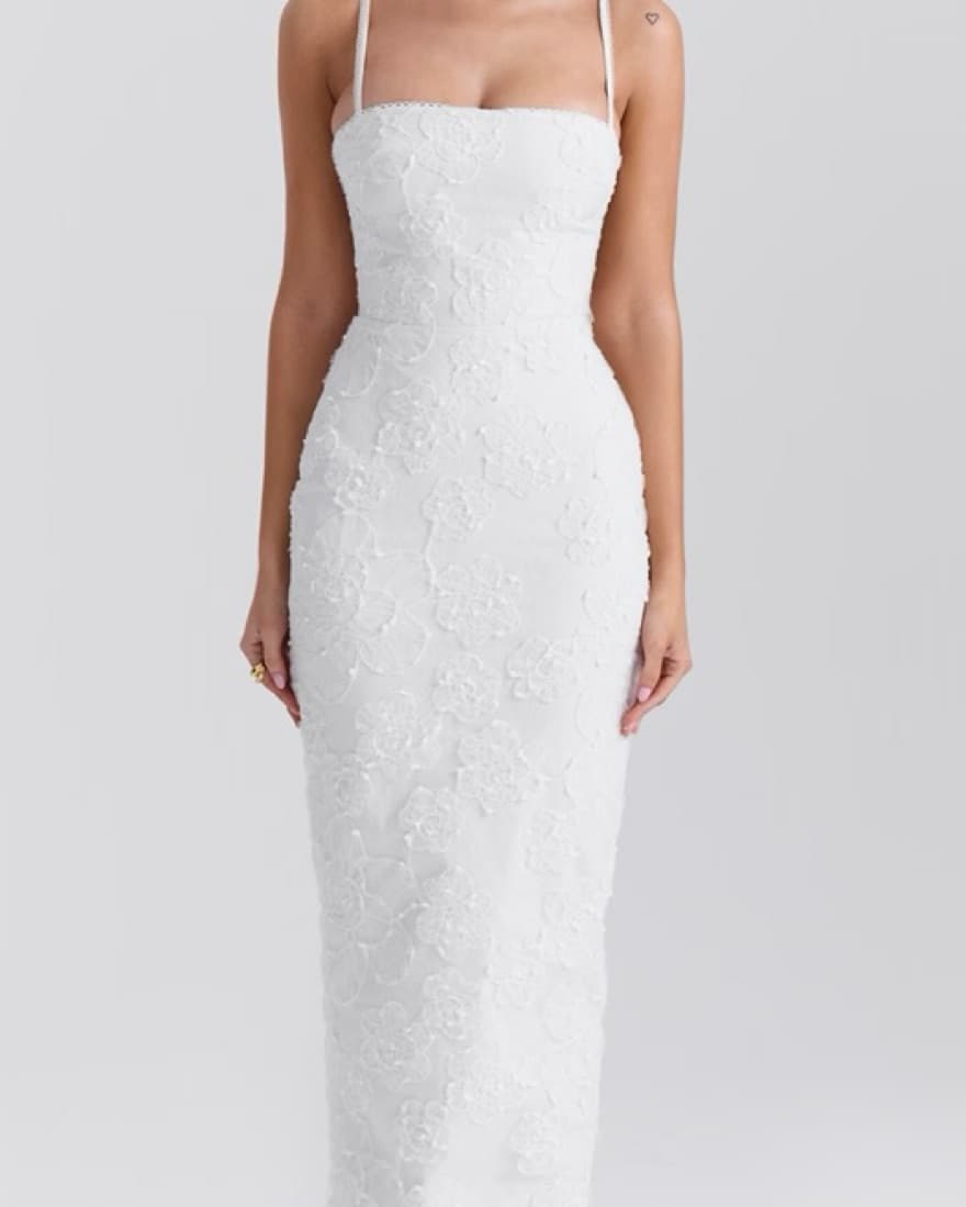 White House of CB Floral Lace Maxi Dress - Image 4