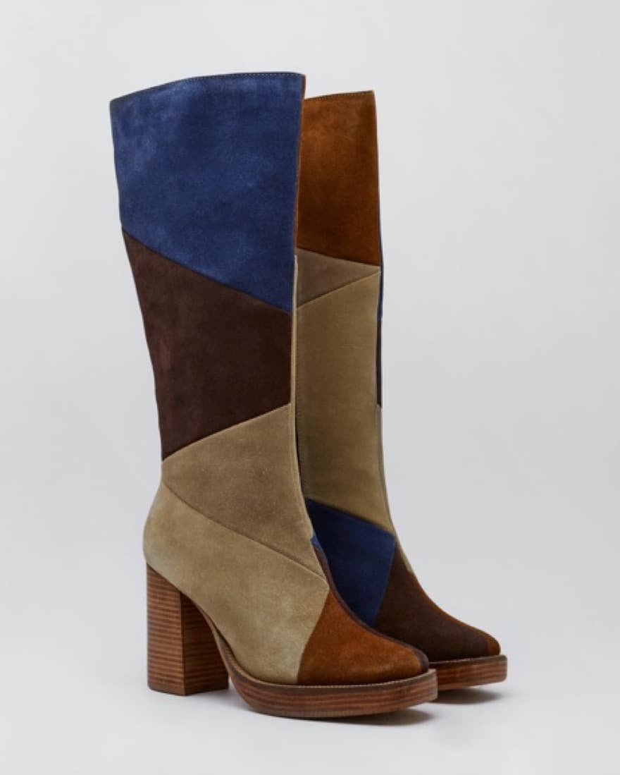 Suede Patchwork Platform Blot - Image 3