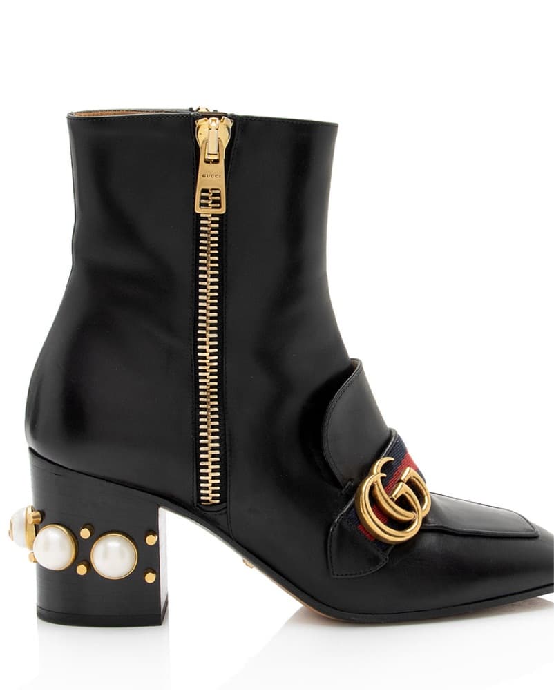 Gucci Marmont Peyton Pearl Booties - Image 2