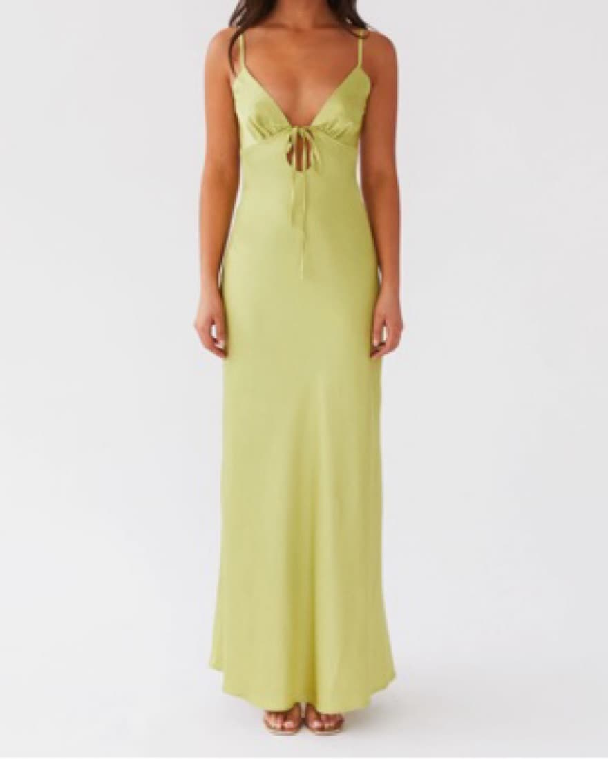 Satin Green Maxi Dress - Image 1