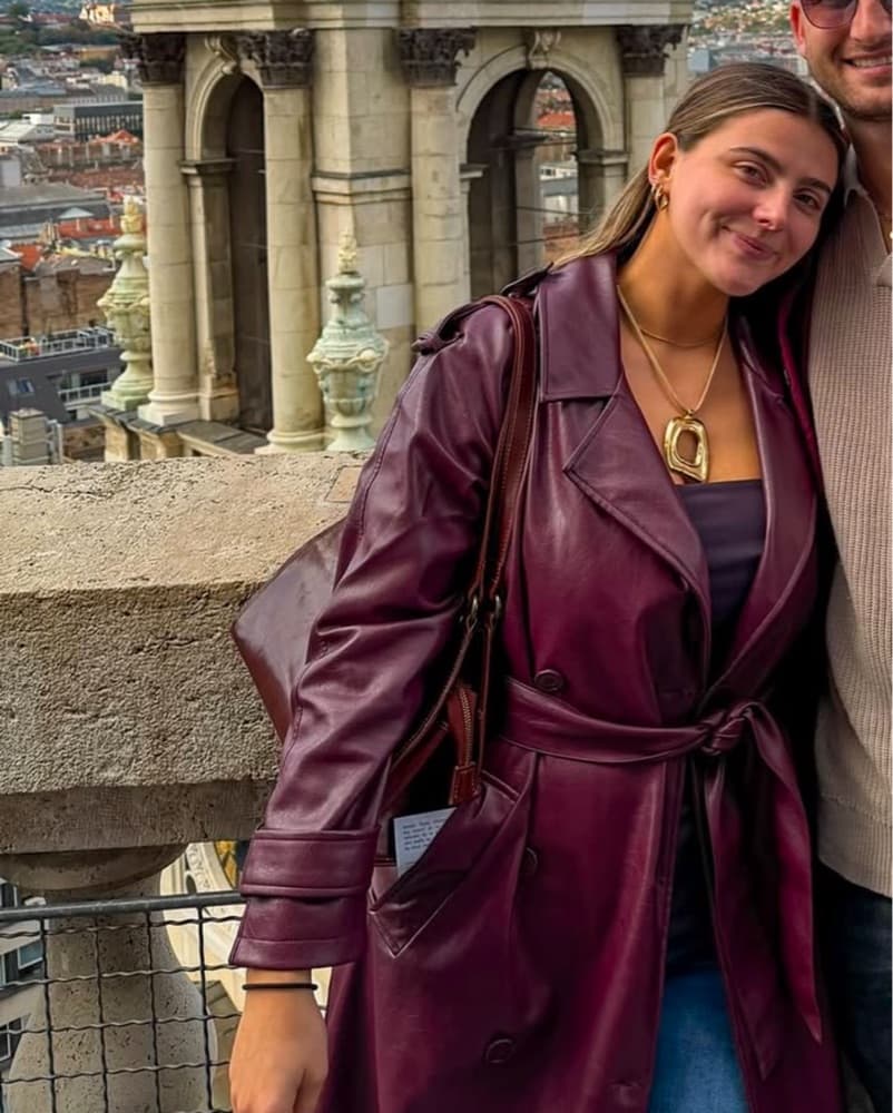 Burgundy Pleather jacket - Image 1