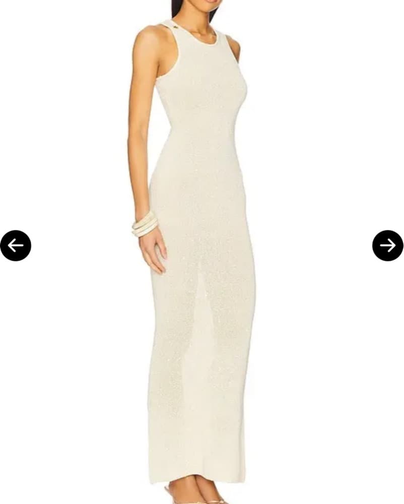 Asta Resort Ivory Sequined Maxi - Image 2