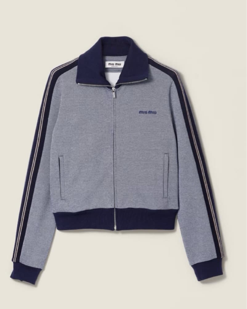 Miu Miu Jersey Zipper Sweatshirt - Image 3