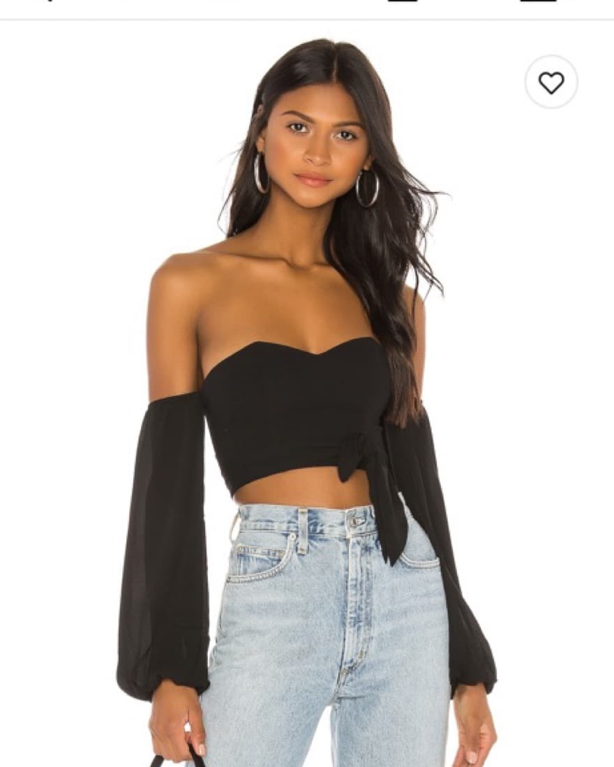 Revolve Black Crop Top - Image 1