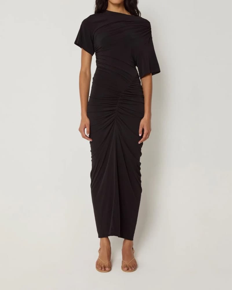 Khy Asymmetrical Ruched Dress - Image 1