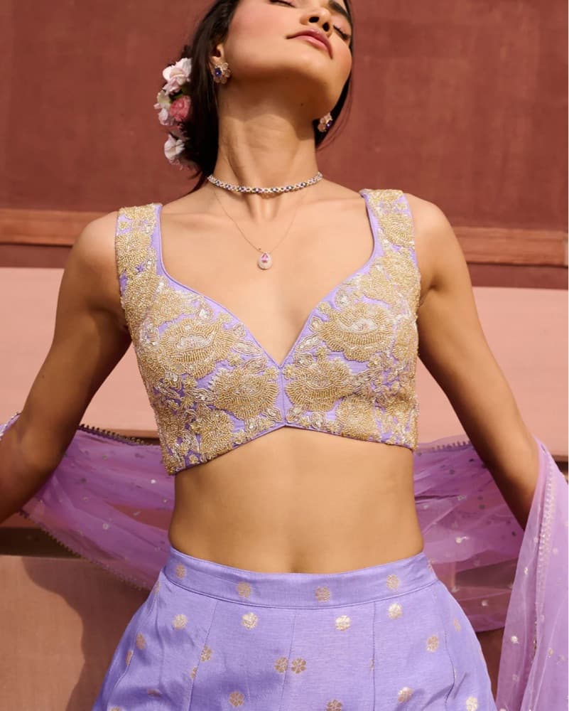 Stunning Lavender Lehenga Set - Image 2