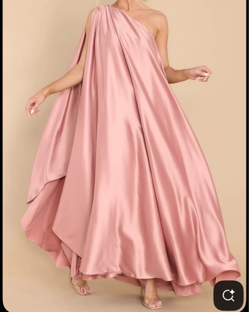 One-Shoulder Satin Gown - Image 1