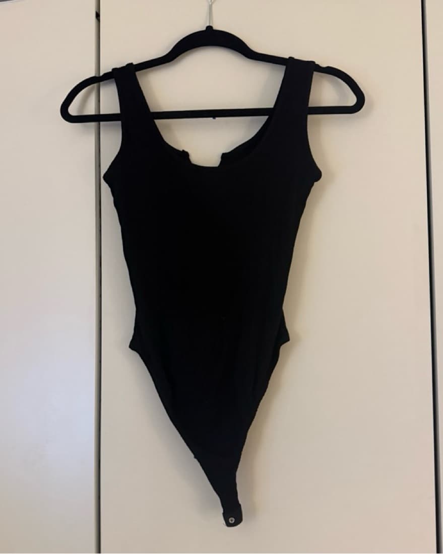 Aqua Black Sleeveless Ribbed Bodysuit - Image 4