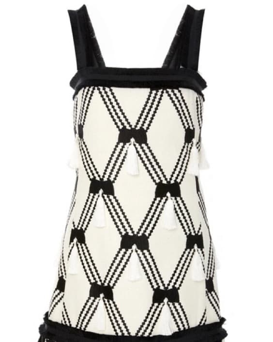 Alexis Black And White Tassle Dress - Image 2
