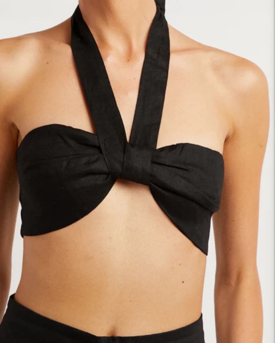 DIISH PARADISE BLACK HALTER CROP  - Image 1