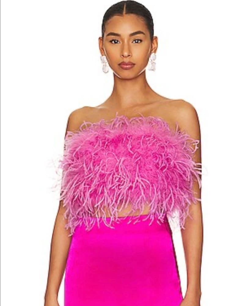 Lamarque Fuchsia Ostrich Feather To - Image 1