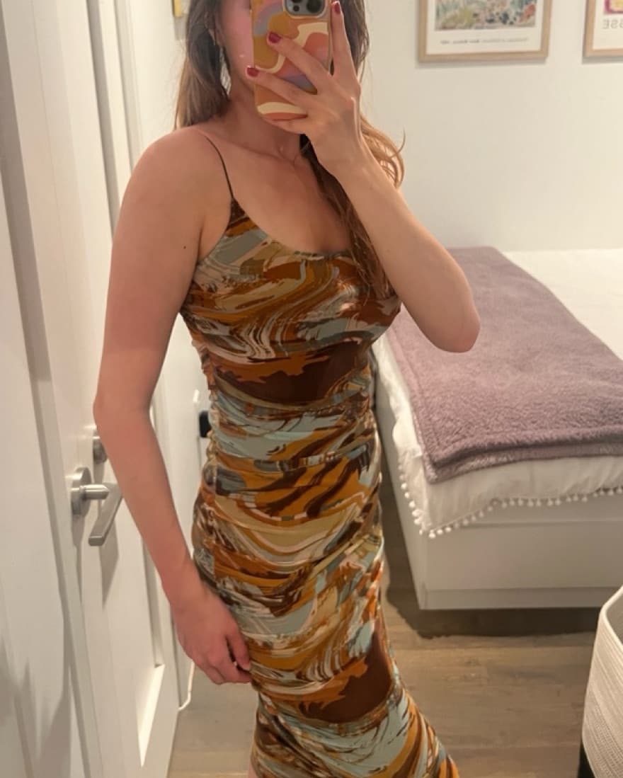 Brown And Green Dress - Image 2