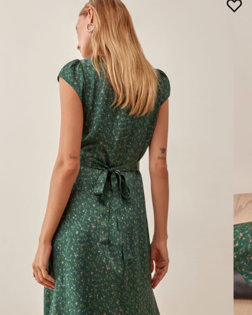 Reformation silk green midi dress - Image 2