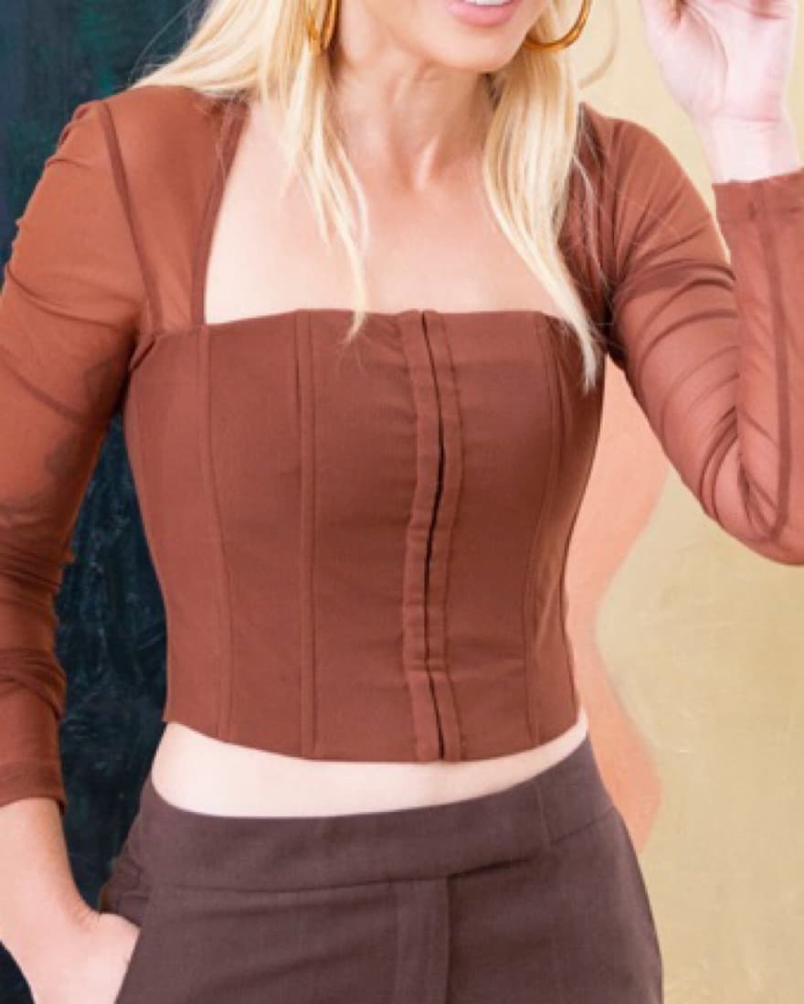 Brown Corset Top - Image 2