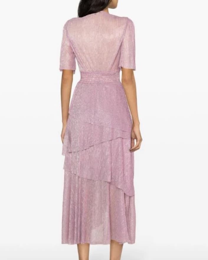 Maje Pink Tiered Maxi Dress - Image 2