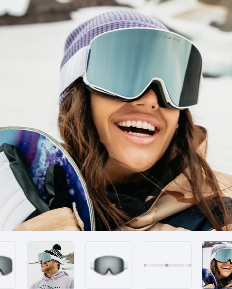White Ski Goggles & Helmet - Image 4