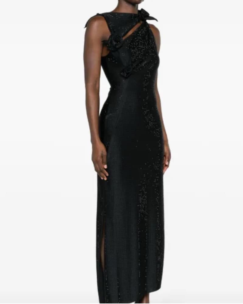 Coperni floral-appliqué rhinestone Dress - Image 5