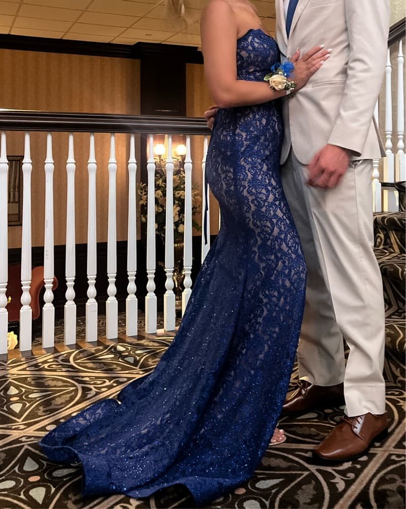 Royal Blue Dress Sheer Inner Lining  - Image 1
