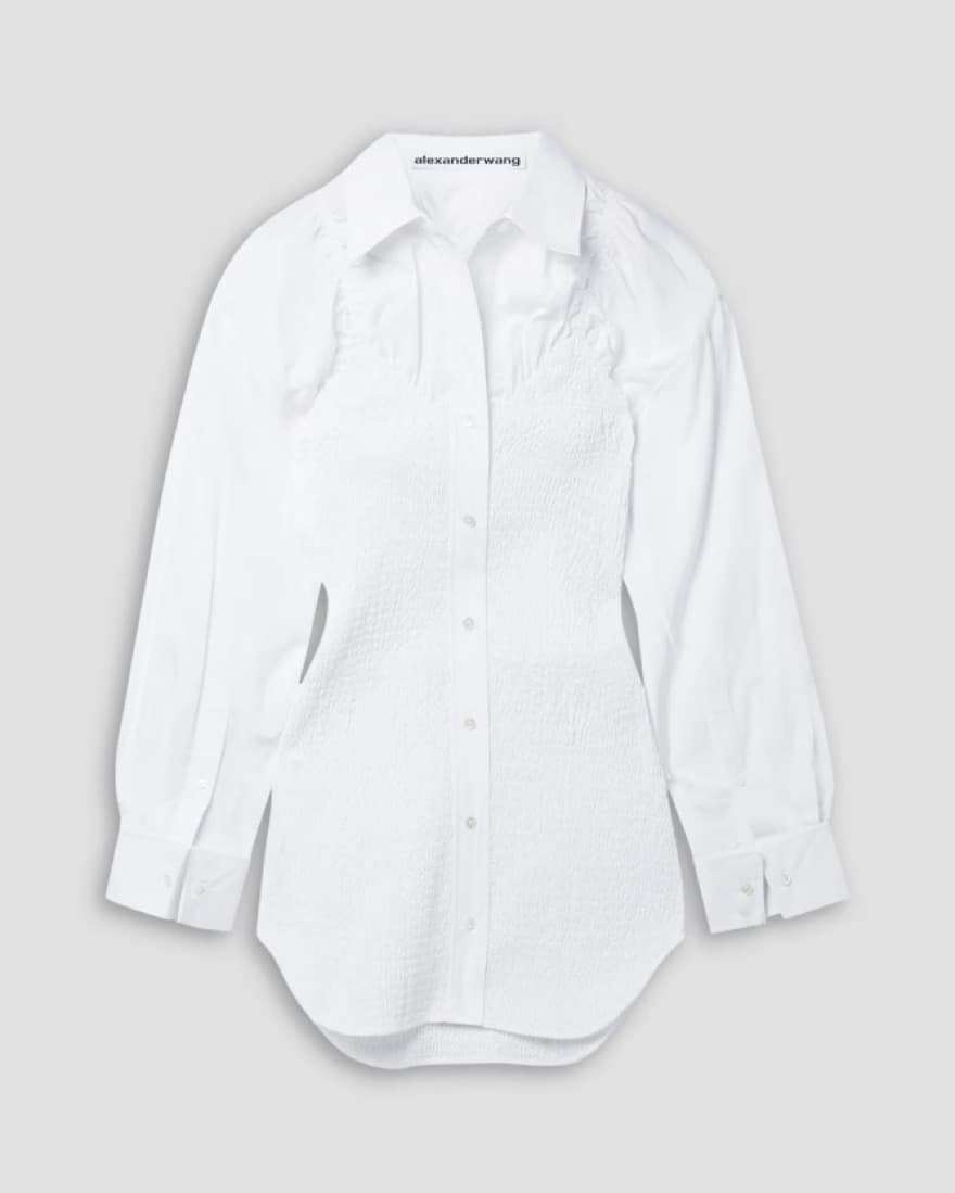 ALEXANDER WANG Shirred cotton-poplin min - Image 3