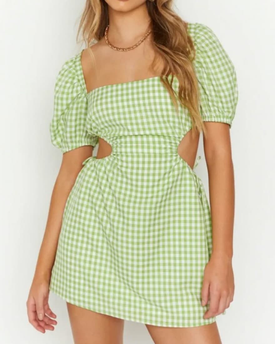 Penelope Green Gingham Dress - Image 1