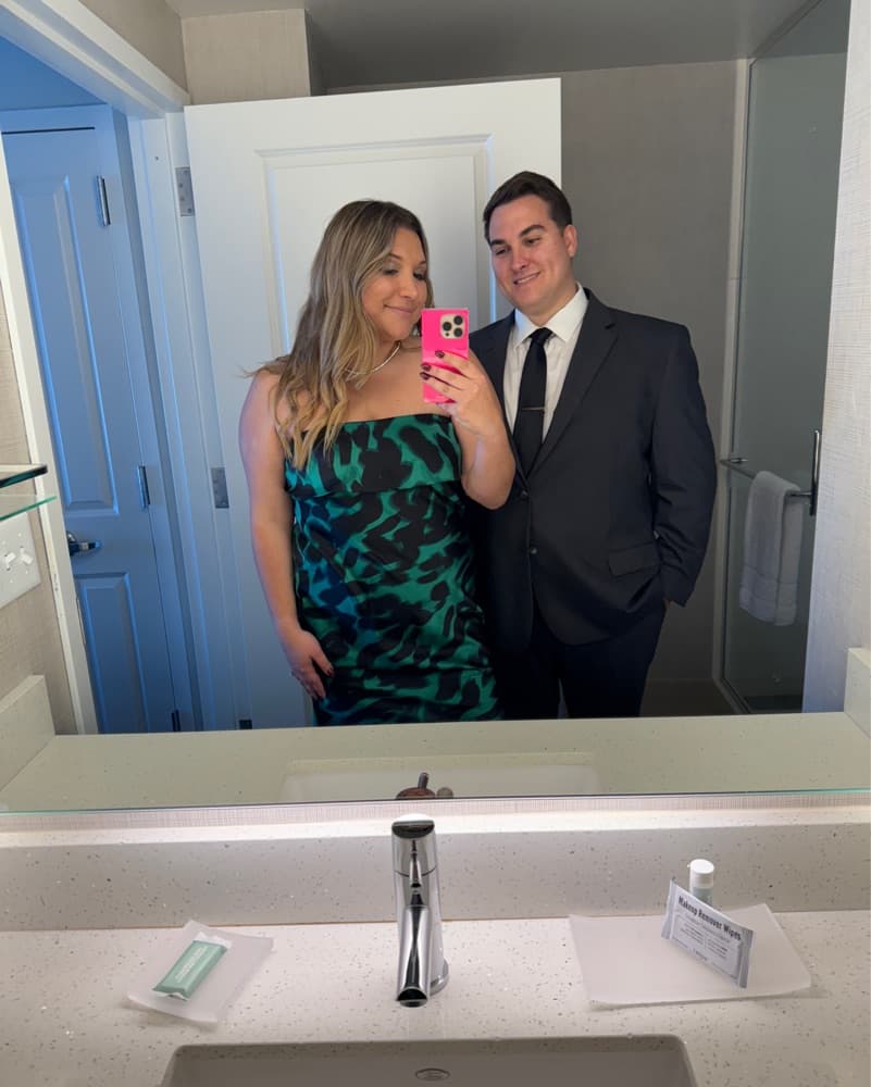 Green And Black Strapless Dress - Image 2