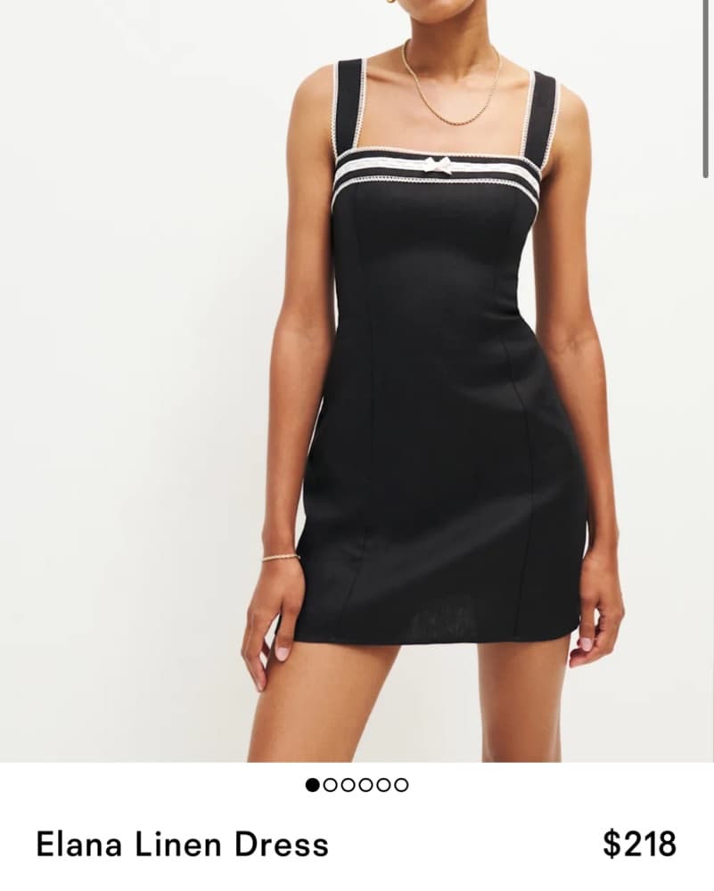Reformation Black Linen Dress  - Image 1