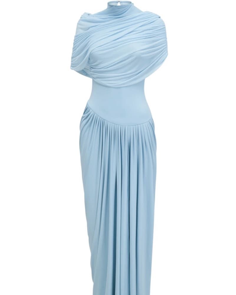 Elegant Flowing Light Blue Gown - Image 1
