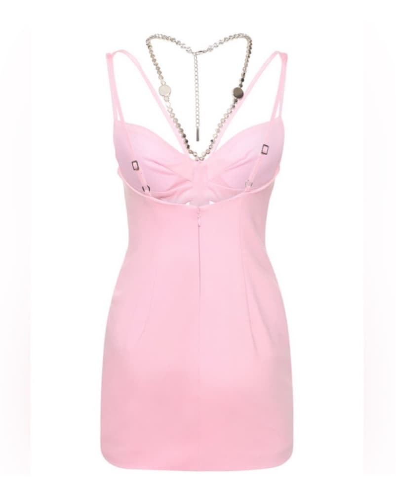Pink Cutout Mini Dress with Chain Detail - Image 5