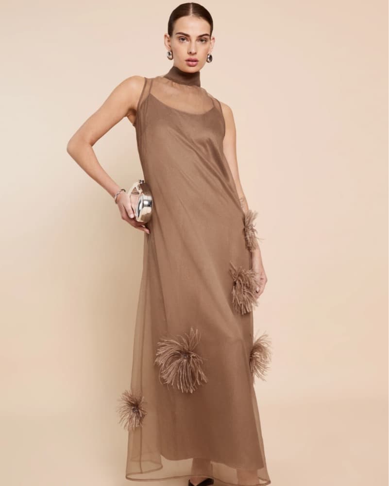 Champagne Calluna Organza Dress.  - Image 1