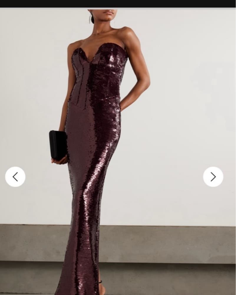 Alluring Burgundy Sequin Gown - Image 1
