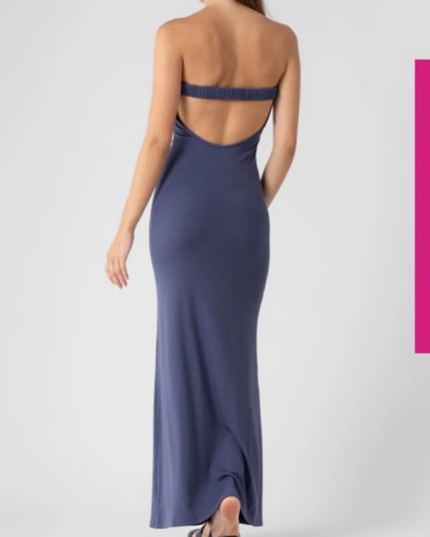 Blue Fitted Maxi Dress - Image 2