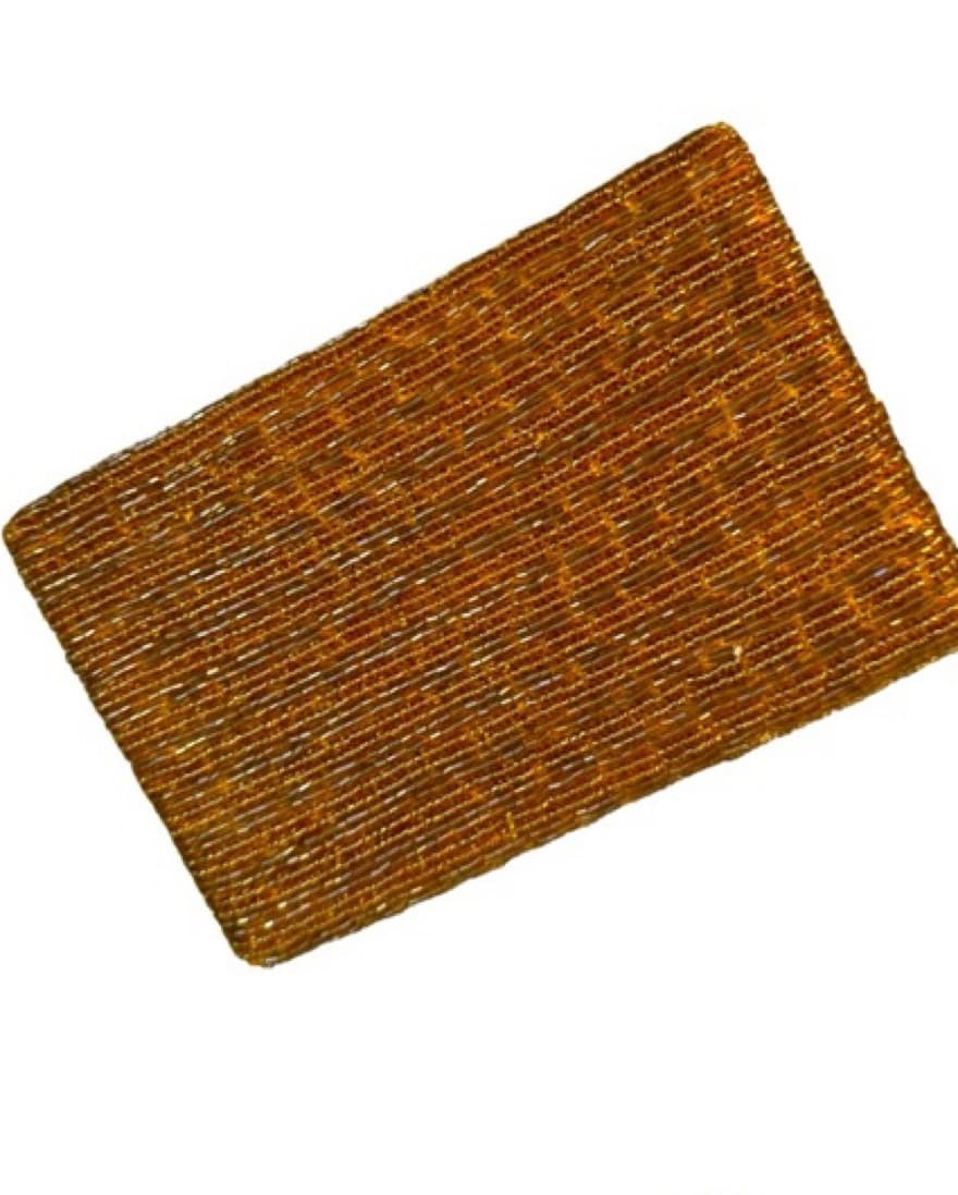 Orange/gold beaded envelope clutch - Image 3