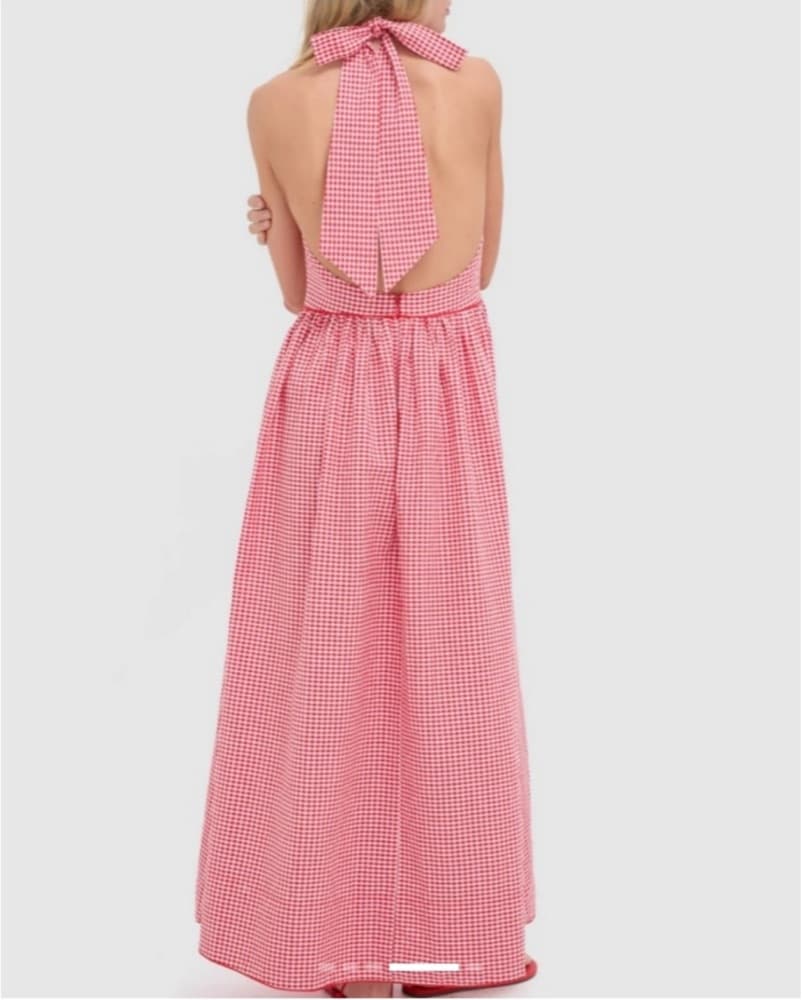 Red Gingham Halter Dress - Image 4