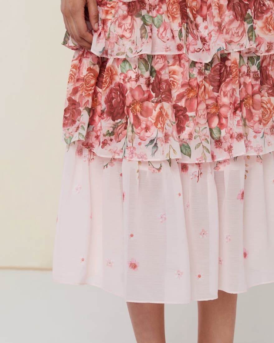 Rachel Parcell Floral Tiered Midi Skirt - Image 2