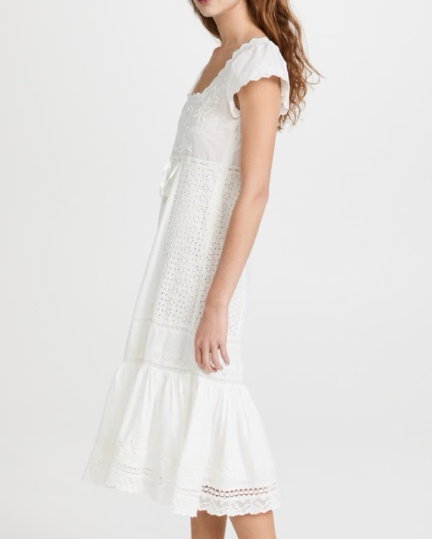 LoveShackFancy Embroidered Midi Dress - Image 3