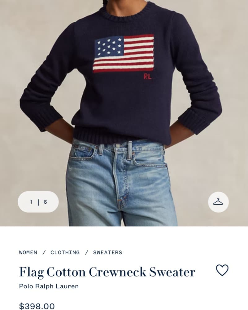 Ralph Lauren American Flag Sweater Navy - Image 2