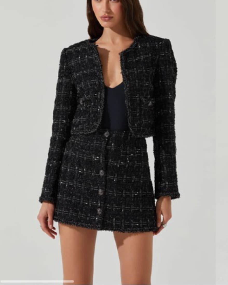 ASTR The Label Milena Boxy Tweed Jacket - Image 1