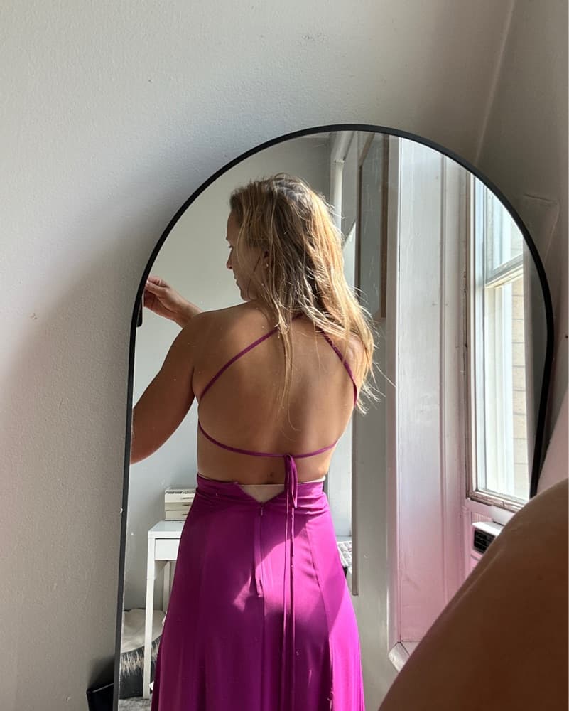 Elegant Fuchsia Halter Dress - Image 6