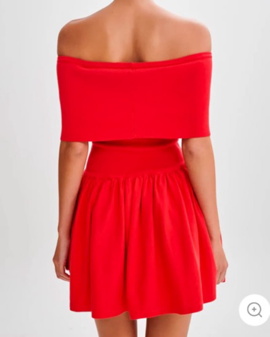 Meshki Off The Shoulder Dress- Red, S - Image 3
