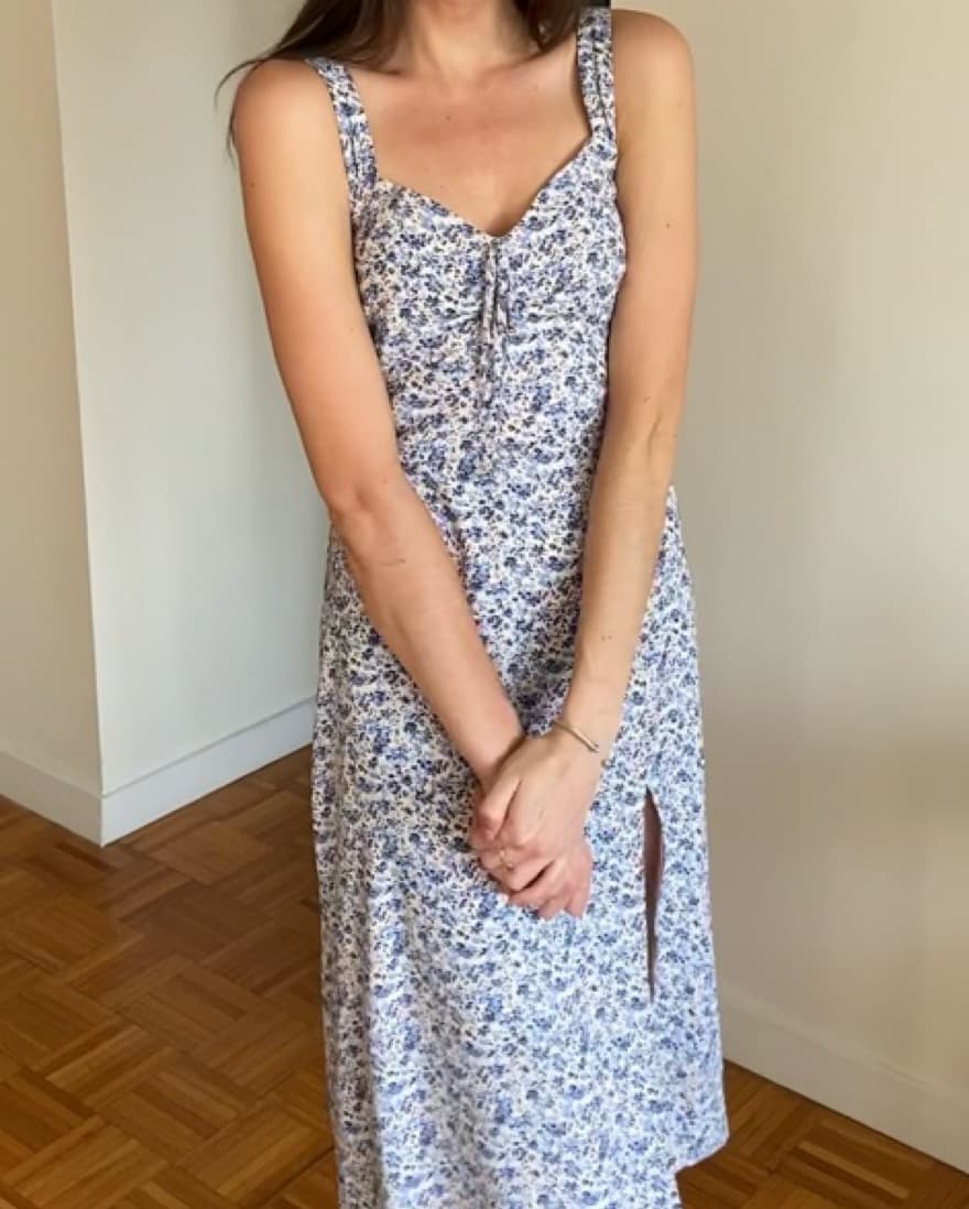 Blue + White Floral midi - Image 2