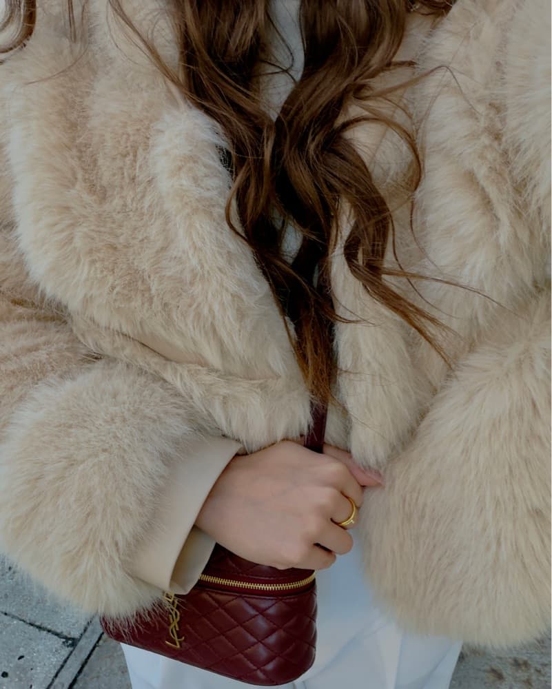 Warm Beige Faux Fur Coat - Image 3