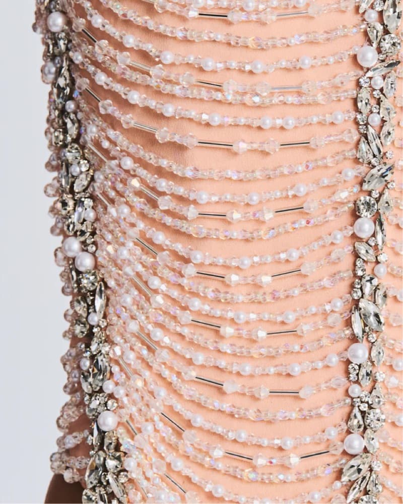 Retrofete Beaded Libby Tube Top in Peach - Image 2