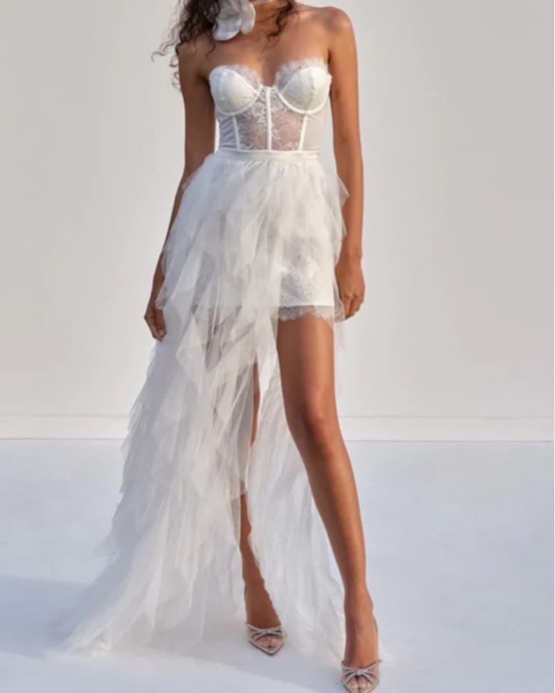 For Love & Lemons Bustier Ruffle Gown - Image 2